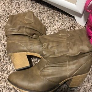 Brown heeled boots